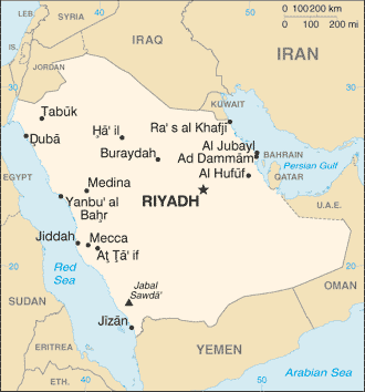 SAUDI ARABIA map
